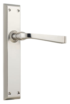 Menton Lever - Long Backplate Satin Nickel / Latch | Passage