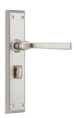 Menton Lever - Long Backplate Satin Nickel / Privacy | Privacy