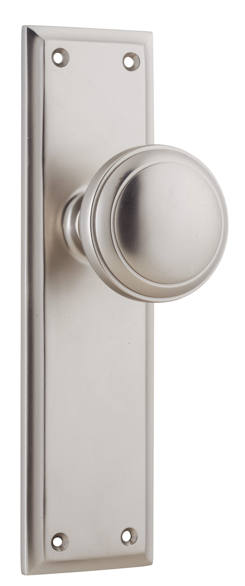 Milton Knob - Long Backplate Satin Nickel / Latch | Passage