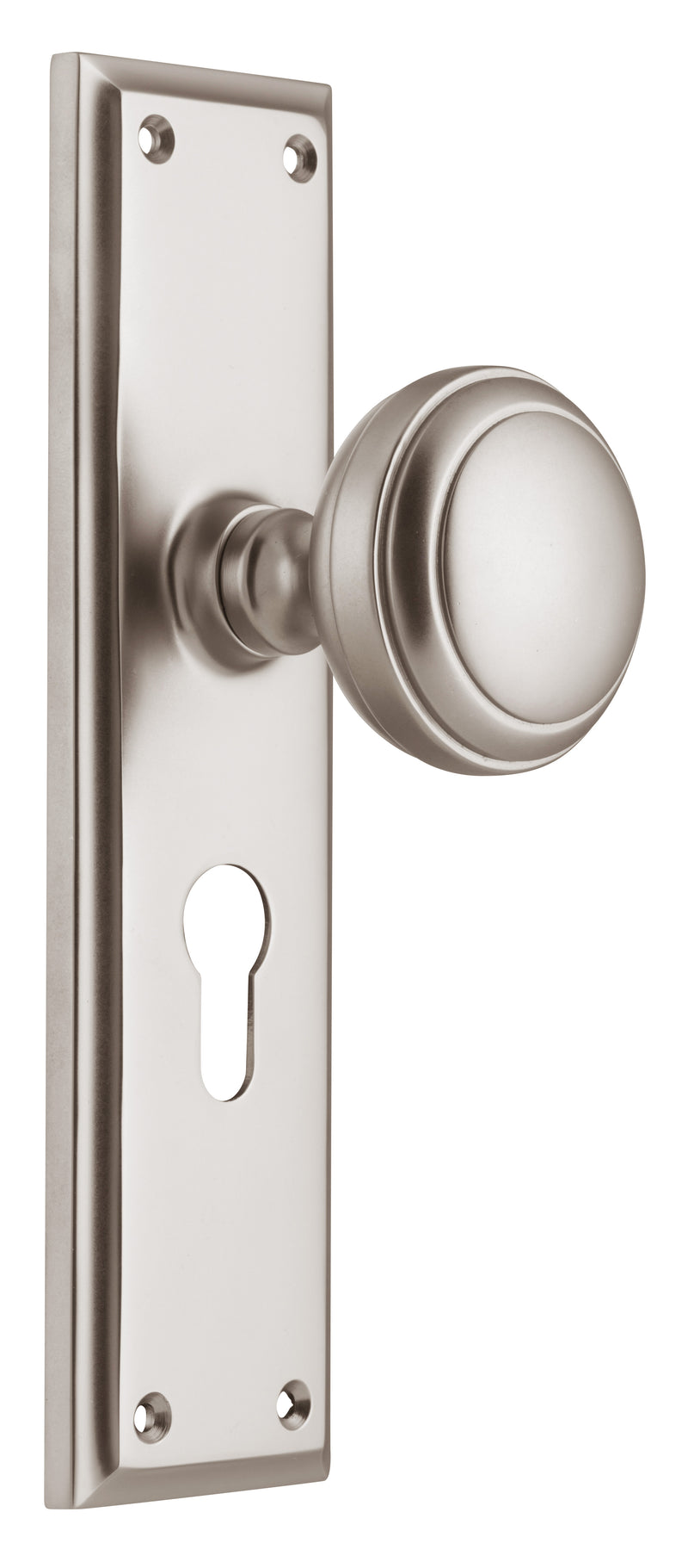 Milton Knob - Long Backplate Satin Nickel / Euro | Entrance