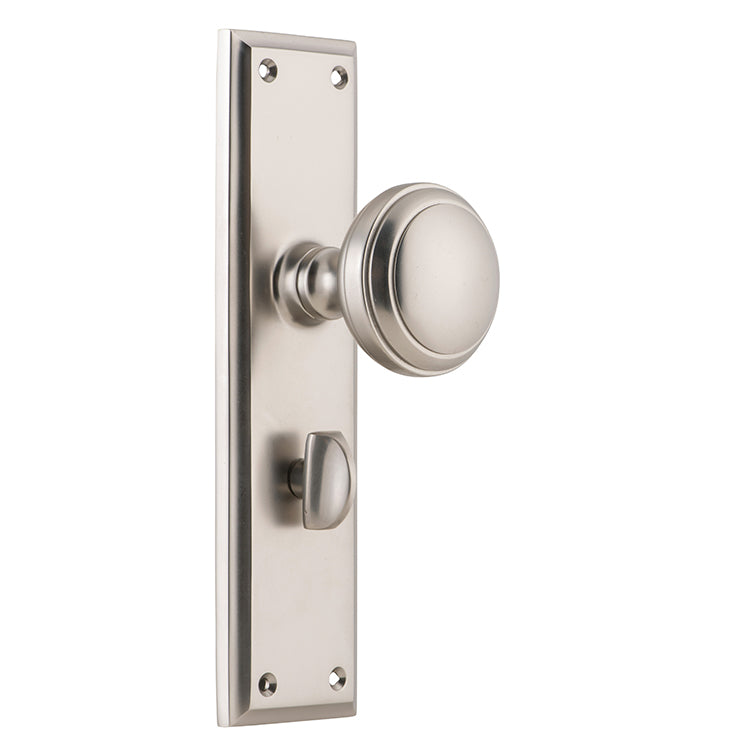 Milton Knob - Long Backplate Satin Nickel / Privacy | Privacy