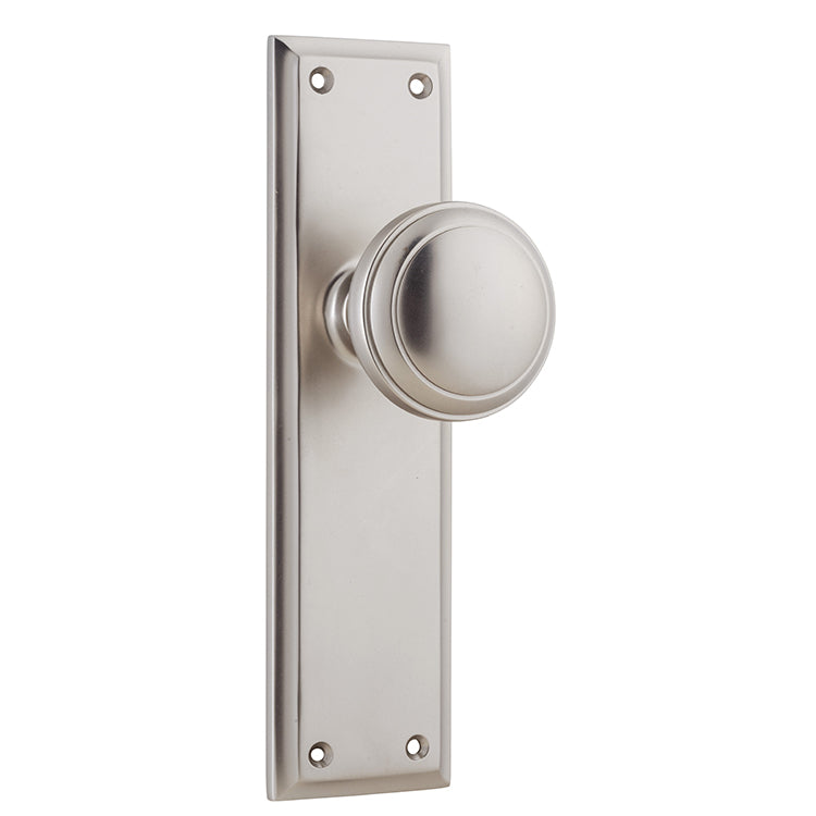 Milton Knob - Long Backplate Satin Nickel / Latch | Passage