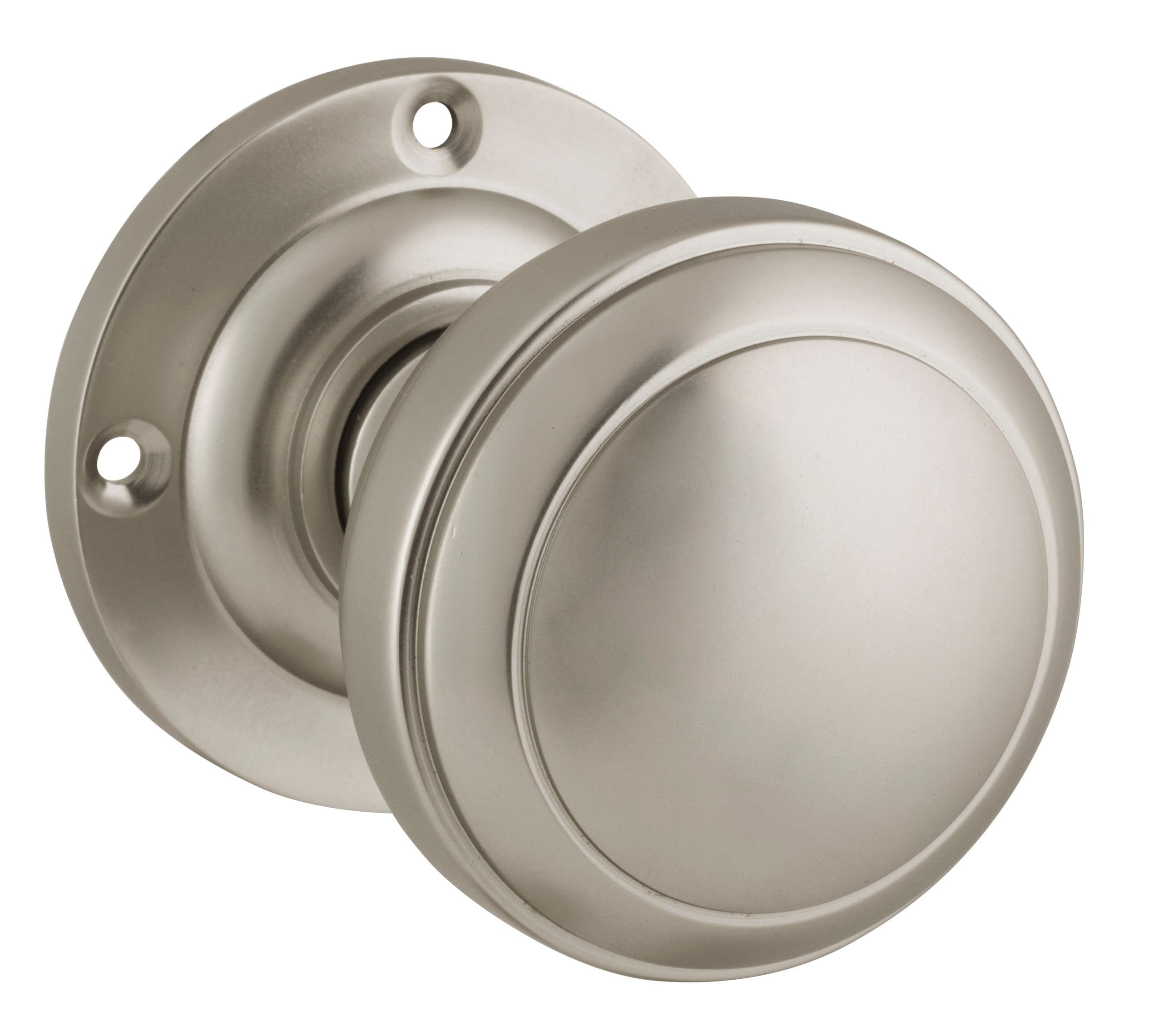 Milton Knob - Round Rose Satin Nickel / Passage