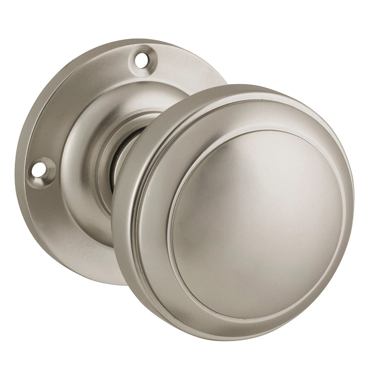 Milton Knob - Round Rose Satin Nickel / Passage