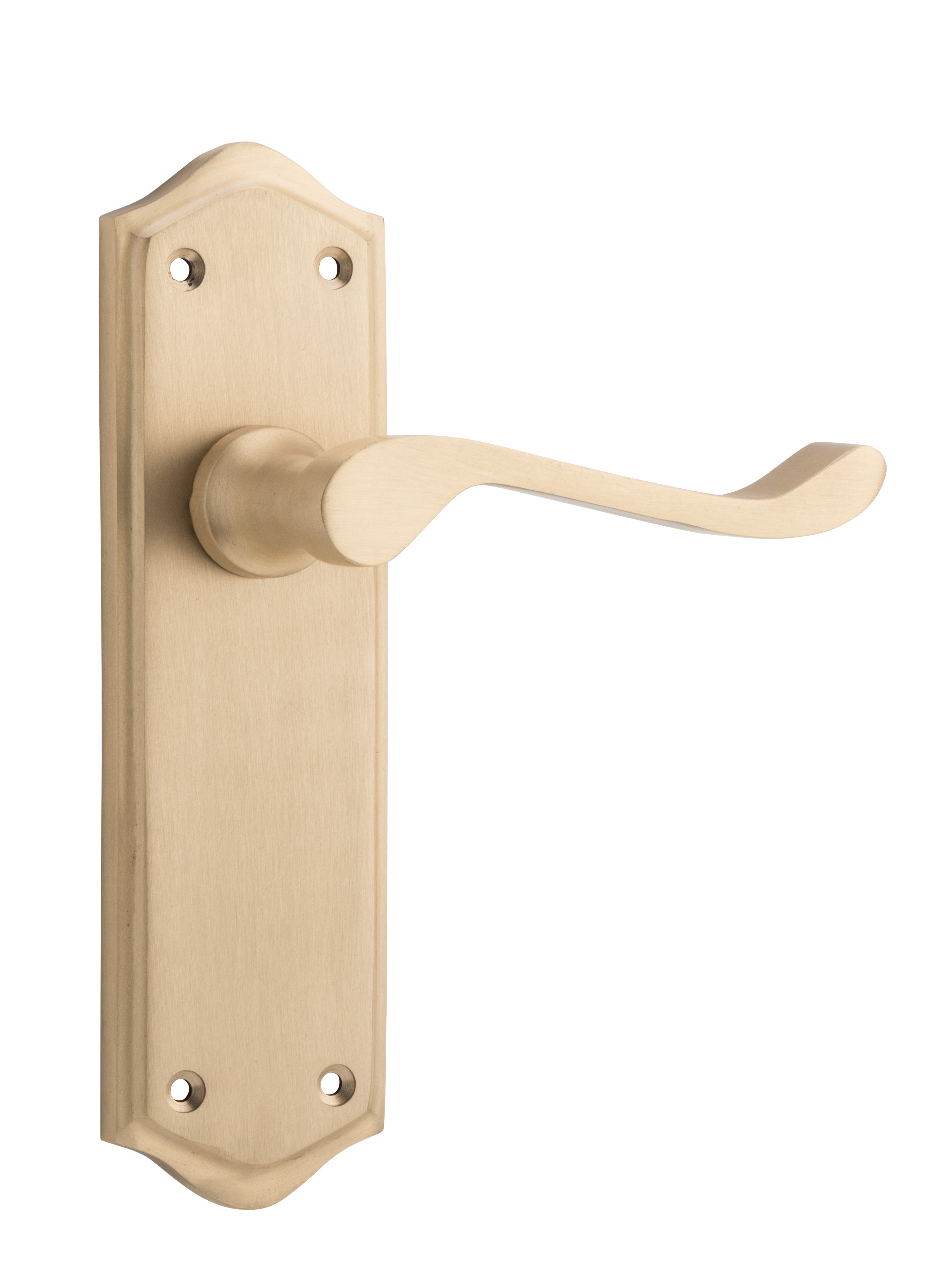 Henley Lever - Long Backplate Satin Brass / Latch | Passage