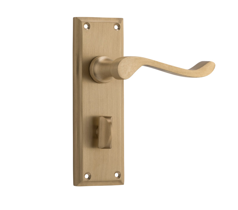 Camden Lever - Long Backplate Satin Brass / Privacy | Privacy