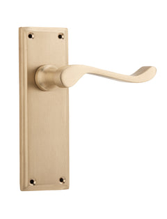 Camden Lever - Long Backplate Satin Brass / Latch | Passage