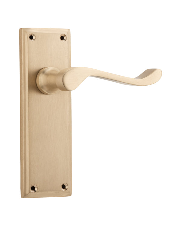 Camden Lever - Long Backplate Satin Brass / Latch | Passage