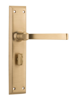 Menton Lever - Long Backplate Satin Brass / Privacy | Privacy