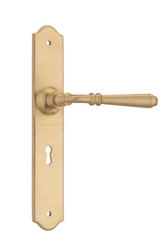 Reims Lever - Long Backplate Satin Brass / Lock | Lock (Skeleton Key)
