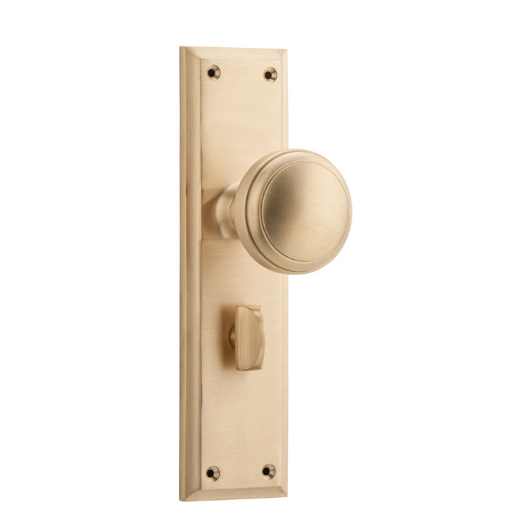 Milton Knob - Long Backplate Satin Brass / Privacy | Privacy