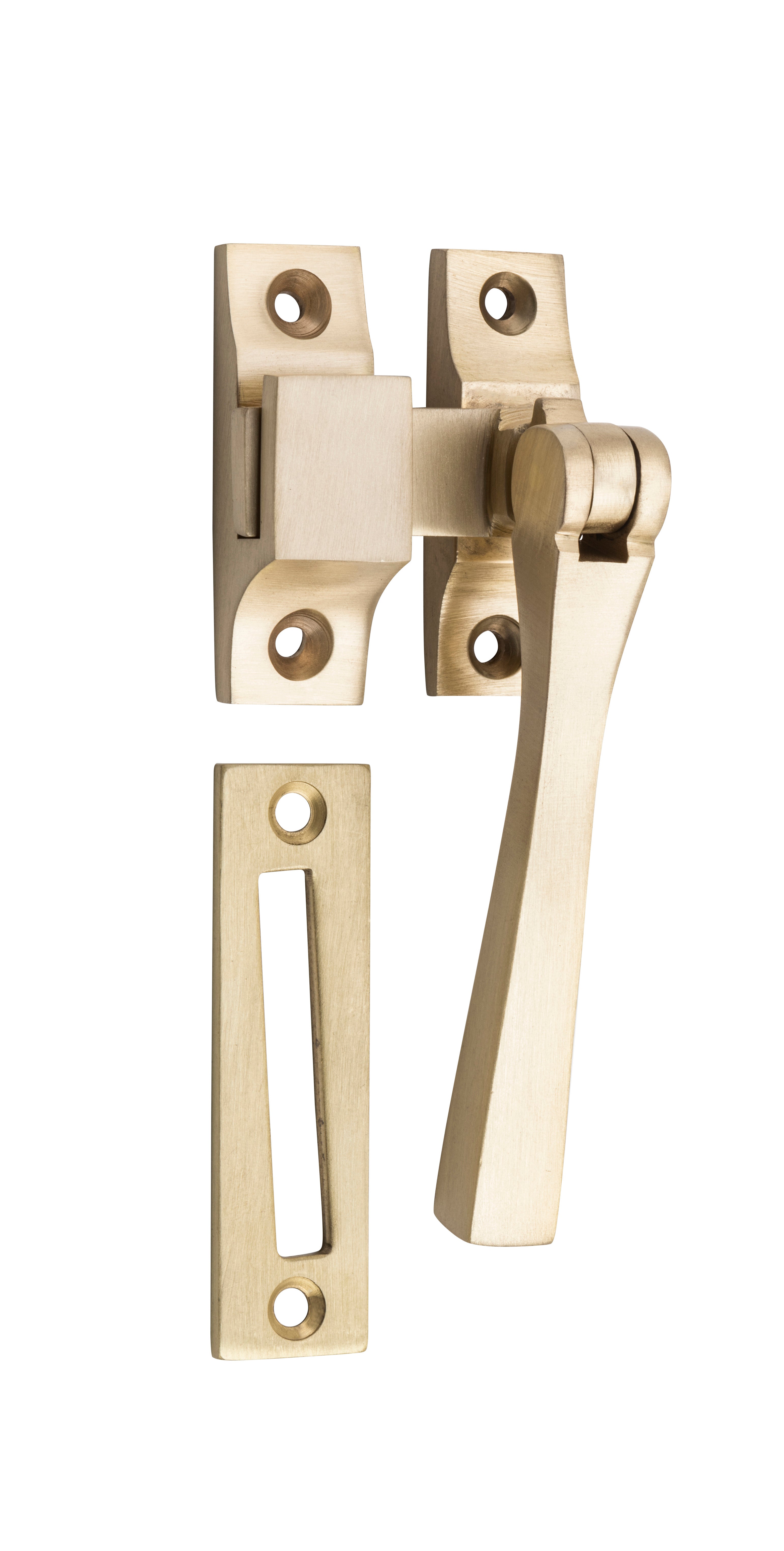 Square Casement Fastener Satin Brass