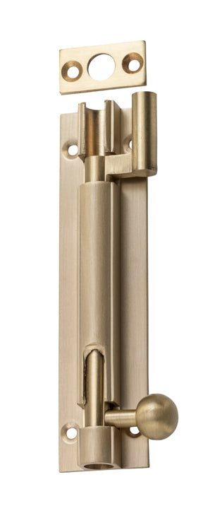 Barrel Bolt Satin Brass / Offset L100mm