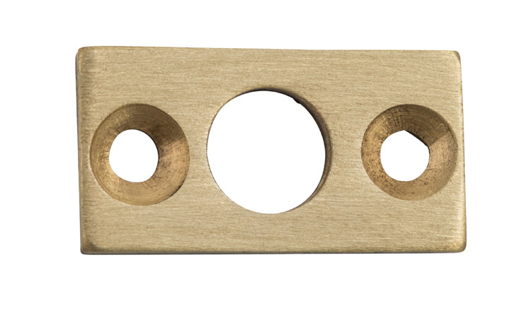 Barrel Bolt Flat Plate Keeper Satin Brass / 7.5mm