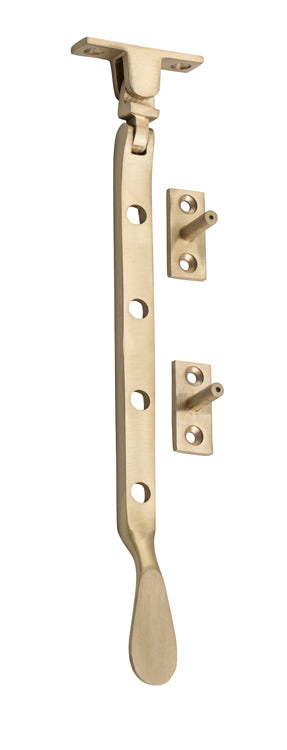 Base Fix Casement Stay Satin Brass / L200mm