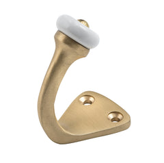 Porcelain Tip Robe Hooks Satin Brass