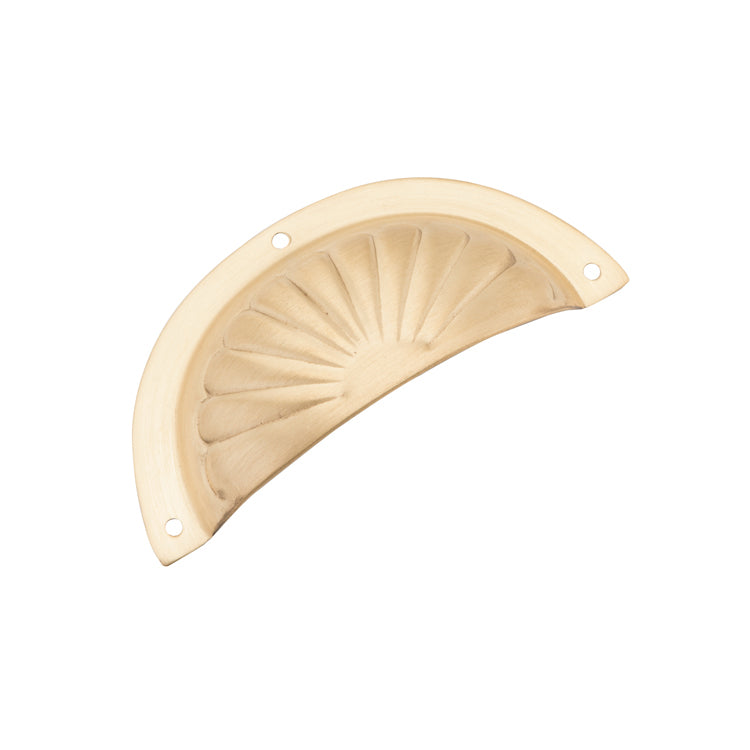 Fluted Drawer Pull - Sheet Brass Satin Brass