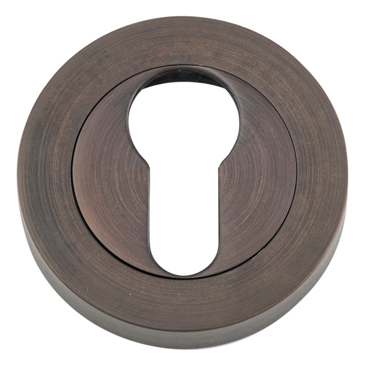 Euro Escutcheons -  Round Antique Brass / Solid Brass