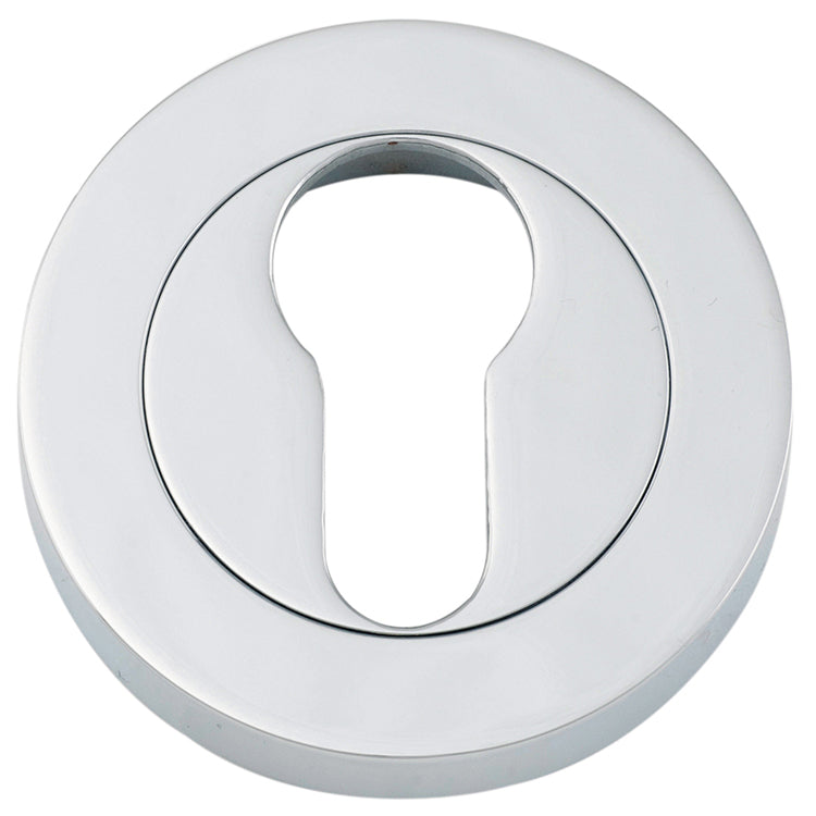 Euro Escutcheons -  Round Chrome Plated / Solid Brass