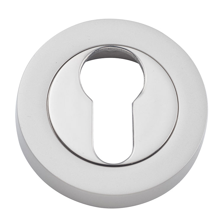 Euro Escutcheons -  Round Satin Nickel / Solid Brass