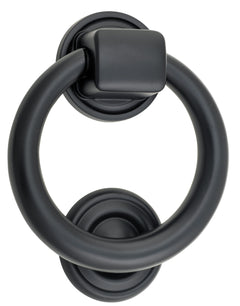 Ring Door Knocker Matt Black / Solid Brass