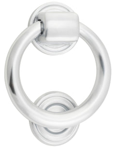 Ring Door Knocker Satin Chrome / Solid Brass