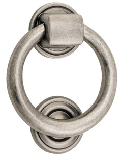 Ring Door Knocker Rumbled Nickel / Solid Brass