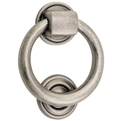 Ring Door Knocker Rumbled Nickel / Solid Brass