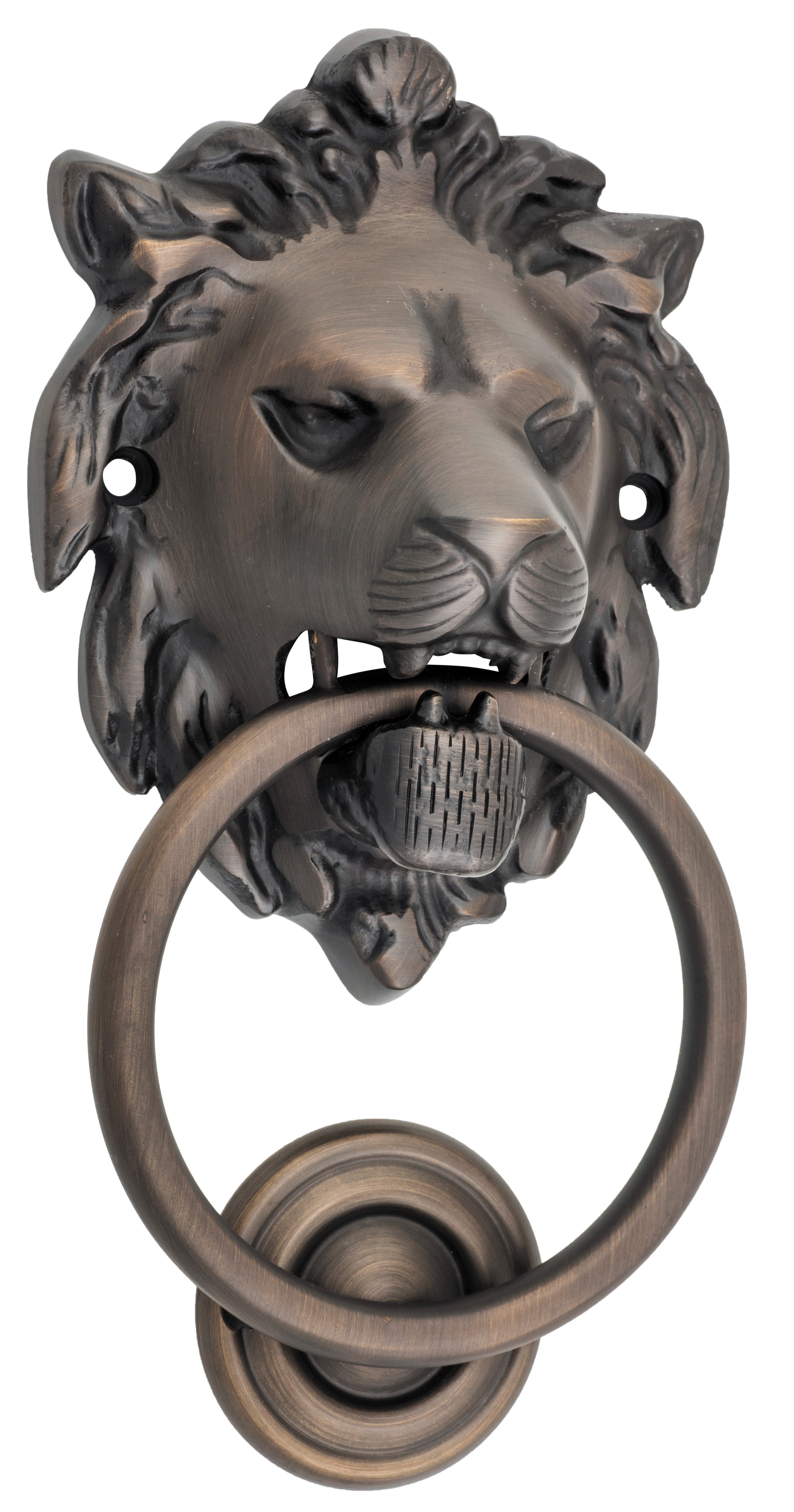 Lion Door Knocker Antique Brass