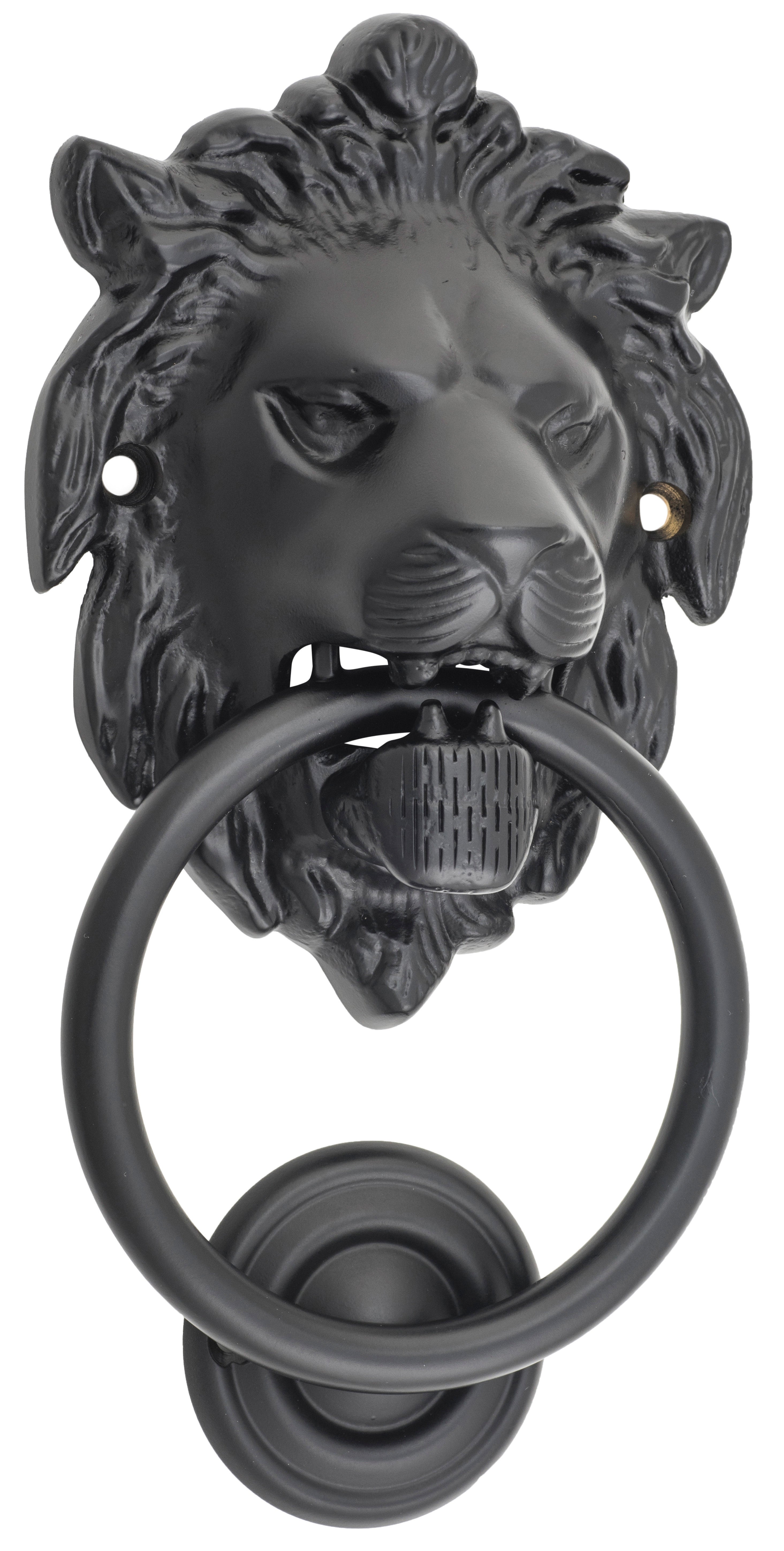 Lion Door Knocker Matt Black