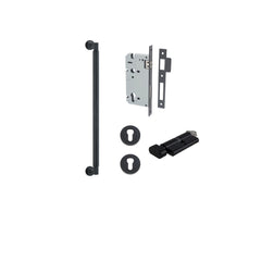 Brunswick Pull Handle - 450mm Entrance Kit with Separate High Security Lock Matt Black / Solid Brass