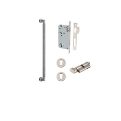 Brunswick Pull Handle - 450mm Entrance Kit with Separate High Security Lock Satin Nickel / Solid Brass