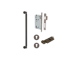 Berlin Pull Handle - 450mm Entrance Kit with Separate High Security Lock Antique Brass / Solid Brass
