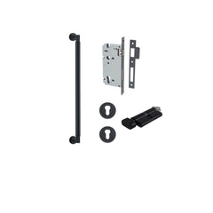 Berlin Pull Handle - 450mm Entrance Kit with Separate High Security Lock Matt Black / Solid Brass