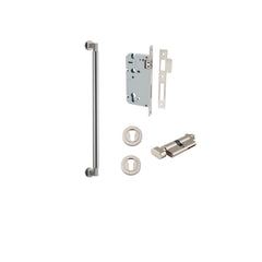 Berlin Pull Handle - 450mm Entrance Kit with Separate High Security Lock Satin Nickel / Solid Brass