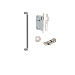 Berlin Pull Handle - 450mm Entrance Kit with Separate High Security Lock Satin Nickel / Solid Brass