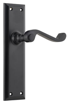 Milton Lever - Long Backplate Matt Black / Latch | Passage