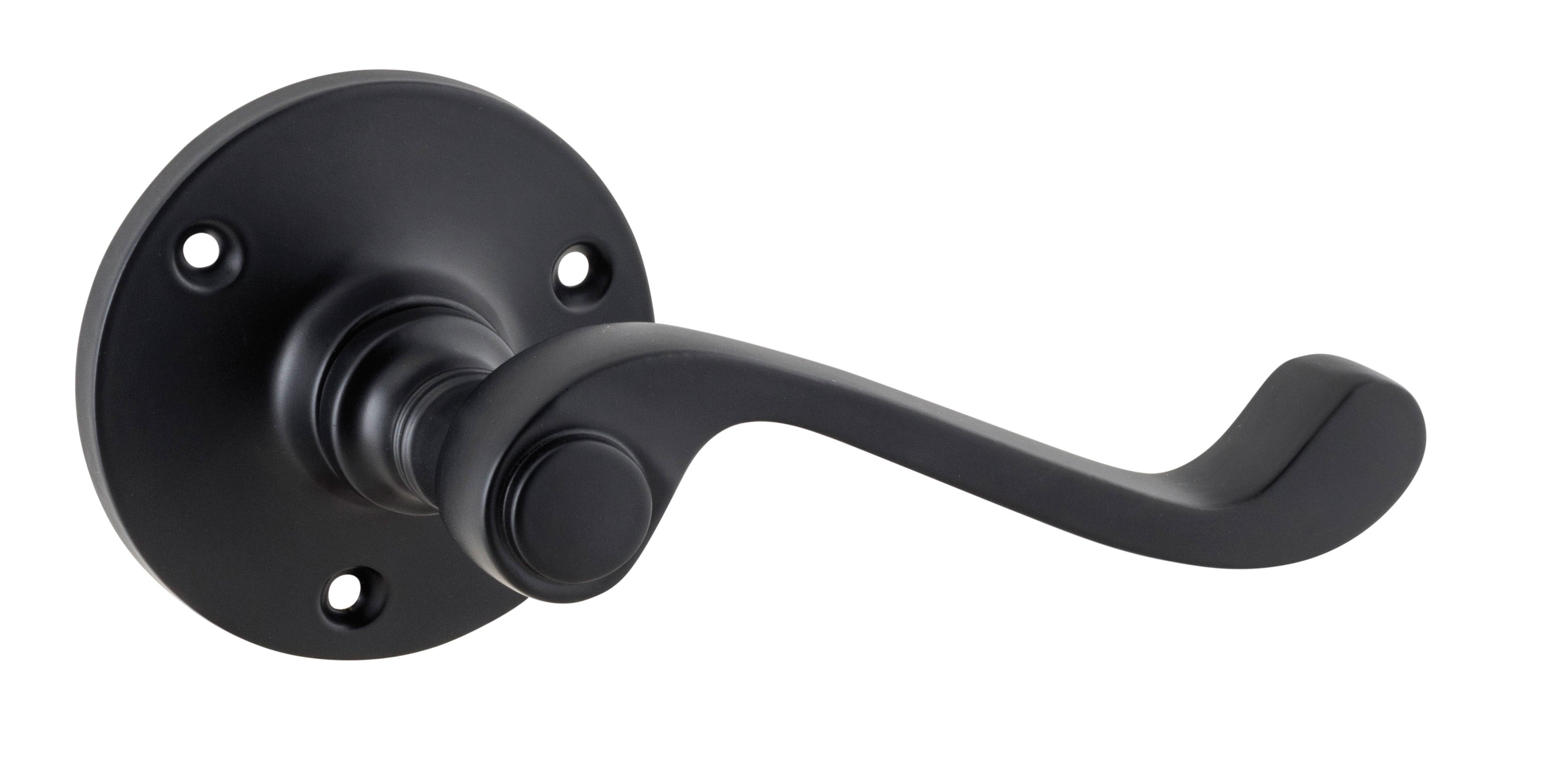 Milton Lever - Round Rose Matt Black / Passage
