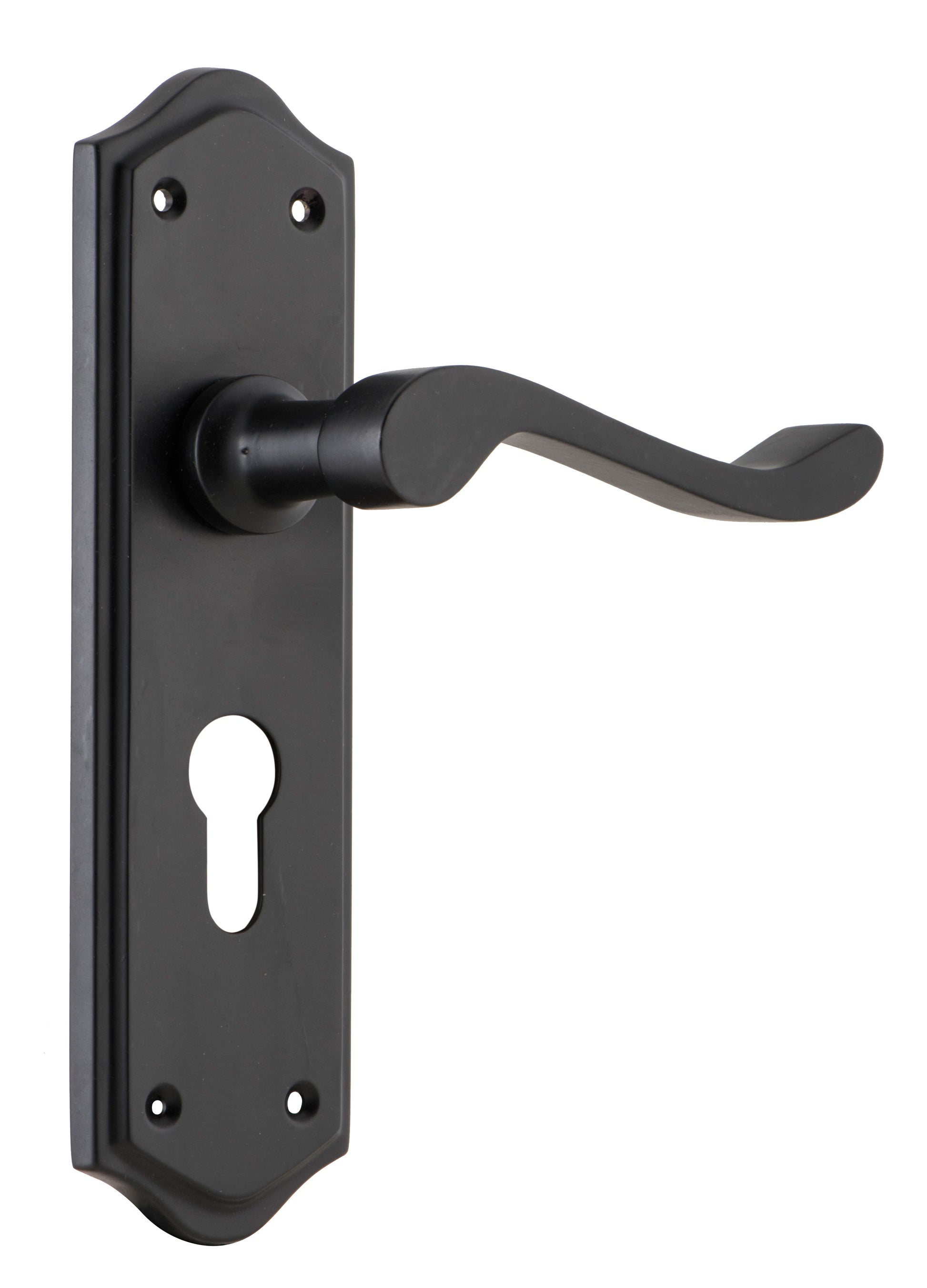 Henley Lever - Long Backplate Matt Black / Euro | Entrance