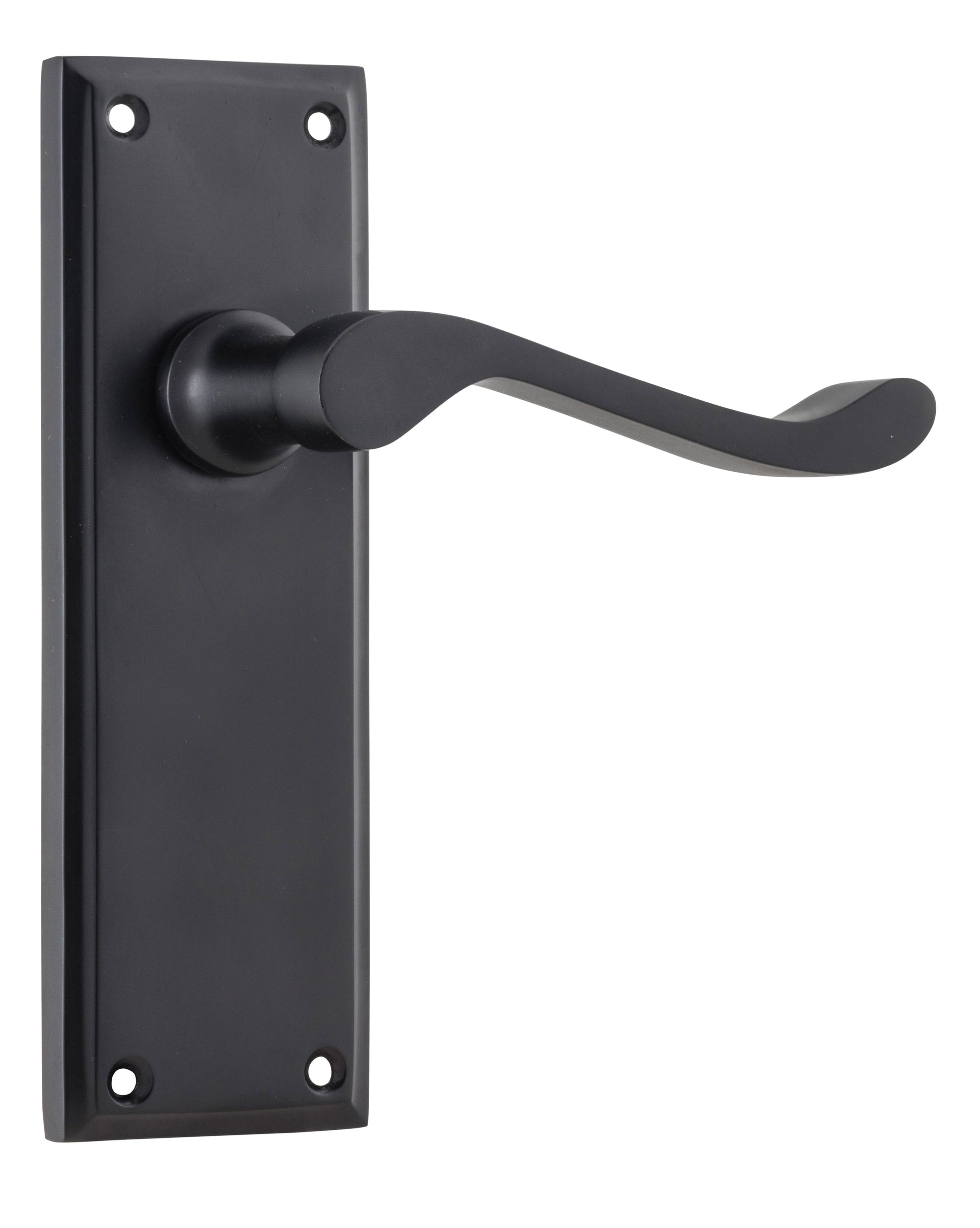 Camden Lever - Long Backplate Matt Black / Latch | Passage