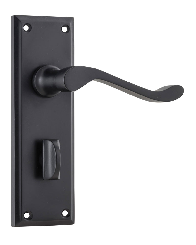 Camden Lever - Long Backplate Matt Black / Privacy | Privacy