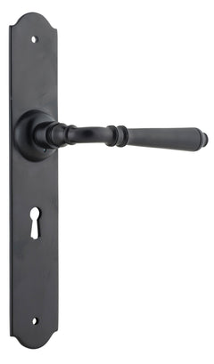 Reims Lever - Long Backplate Matt Black / Lock | Lock (Skeleton Key)