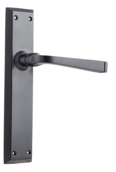 Menton Lever - Long Backplate Matt Black / Latch | Passage