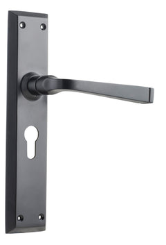 Menton Lever - Long Backplate Matt Black / Euro | Entrance
