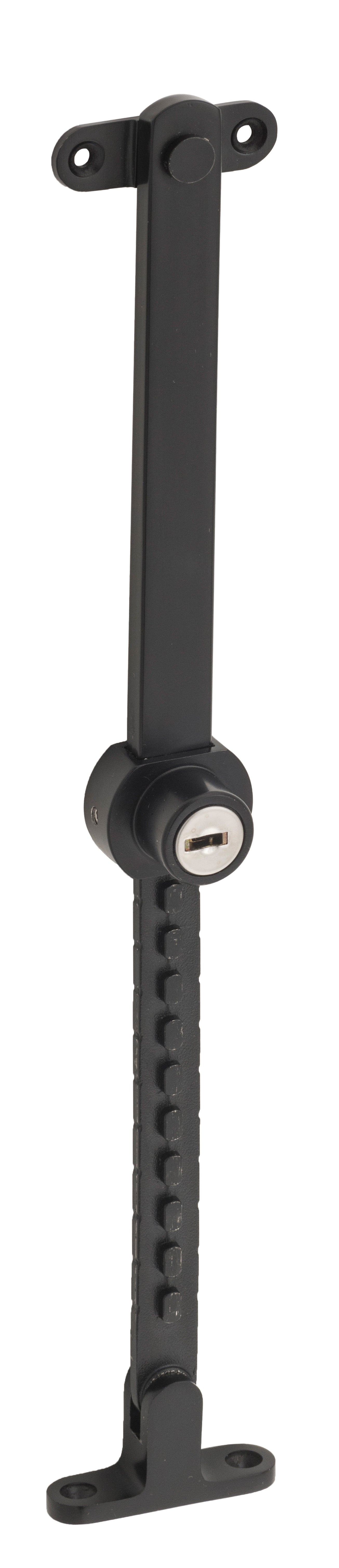 Locking Telescopic Casement Stay - Stainless Steel  L200-295mm Matt Black