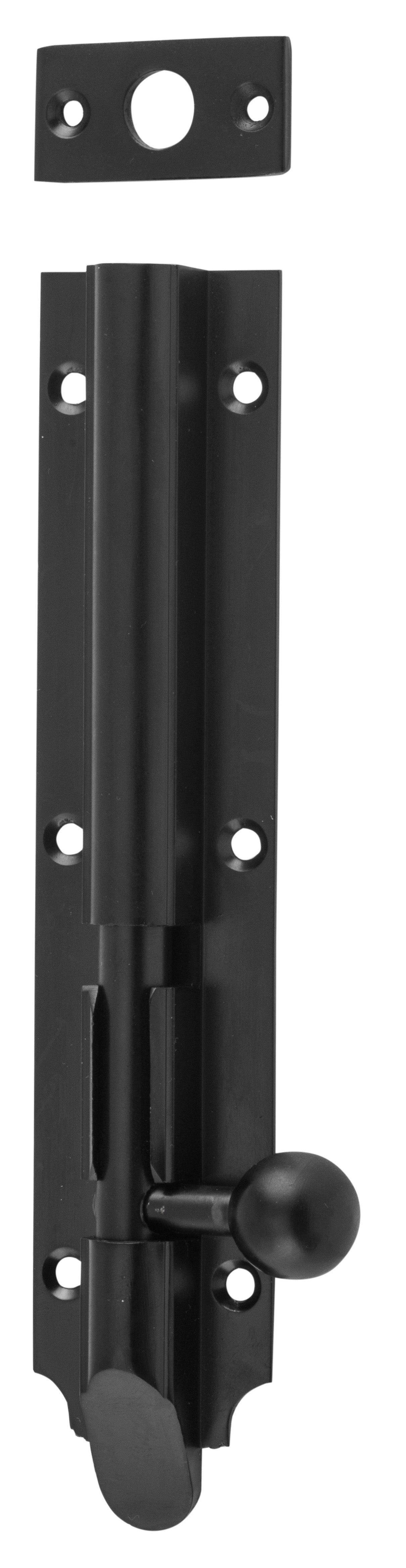 Victorian Barrel Bolt Matt Black / Long throw L150mm