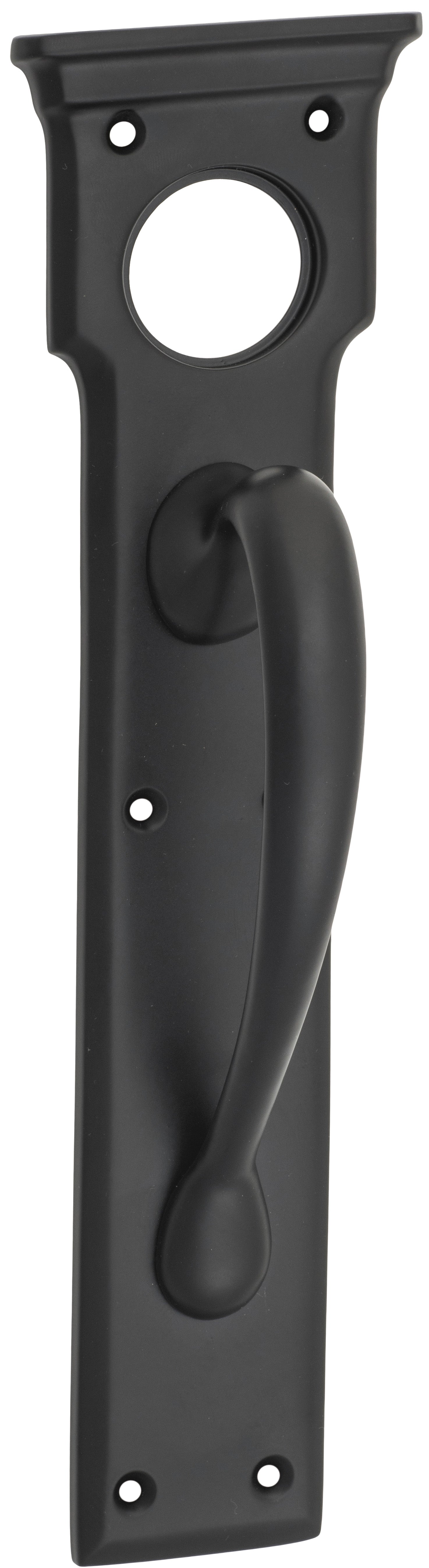 Victorian Cylinder Hole Pull Handle Matt Black / H255xW70xP57mm