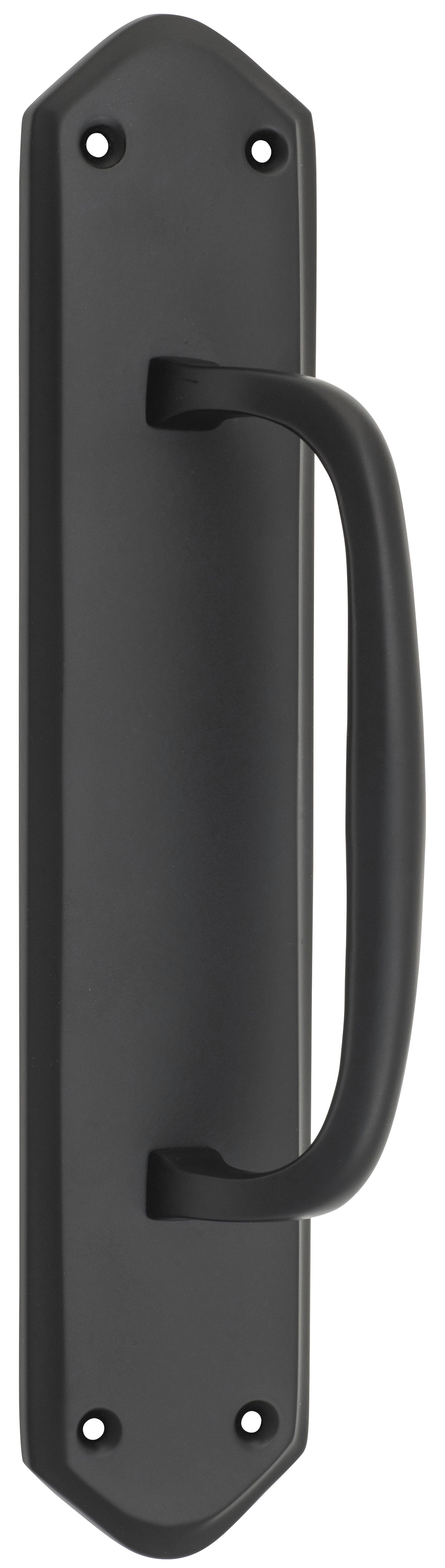 Offset Pull Handle on Backplate Matt Black / H250xW50xP50mm