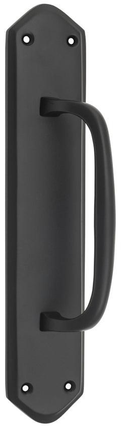 Offset Pull Handle on Backplate Matt Black / H250xW50xP50mm