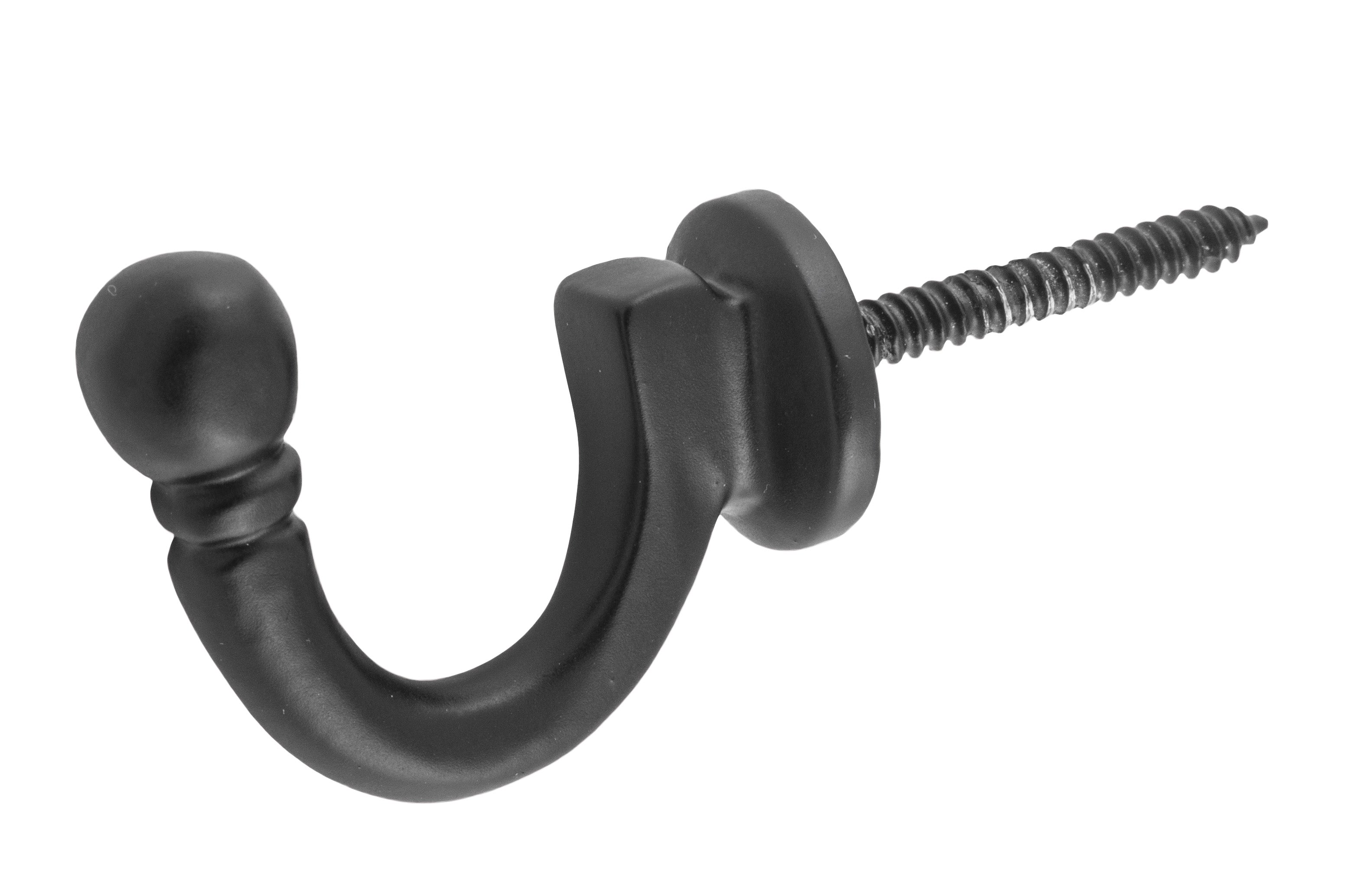 Standard Curtain Tie Back Hooks Matt Black
